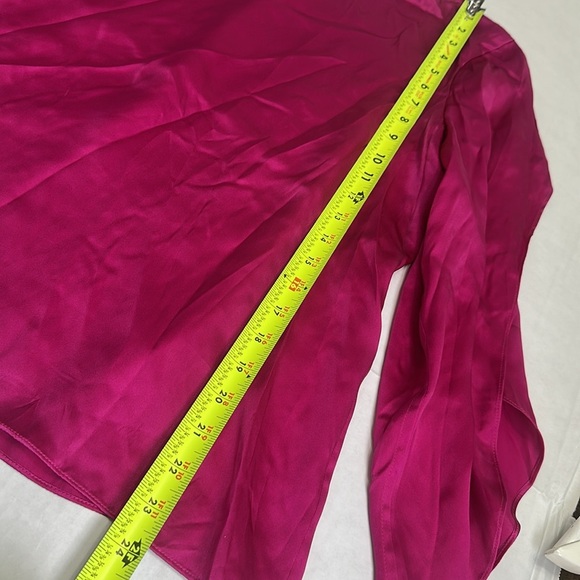 Talbots Women’s Size 8 Petite Pink Open Sleeve 100% Silk Blouse - Picture 10 of 13